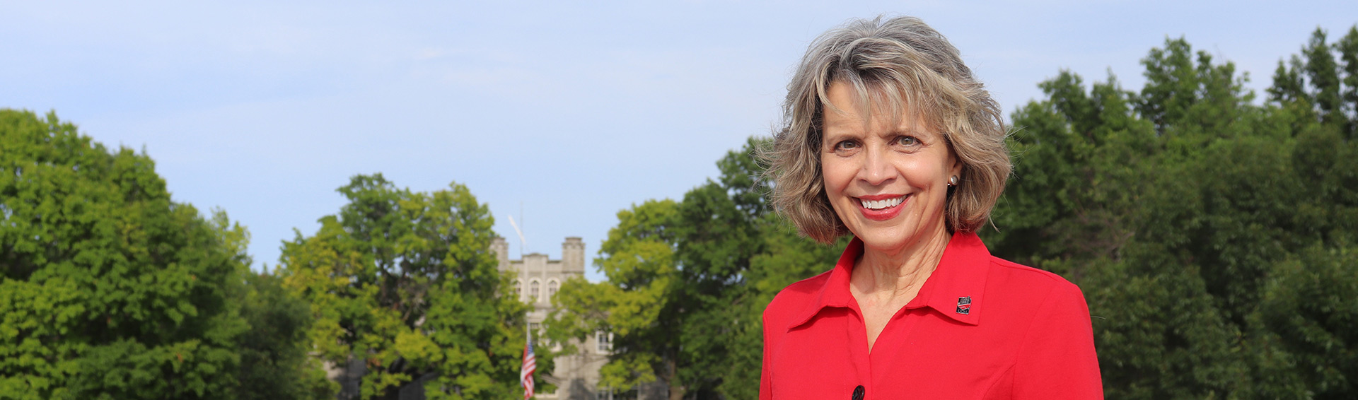 Meryl Lin McKean standing on the UCM Quad